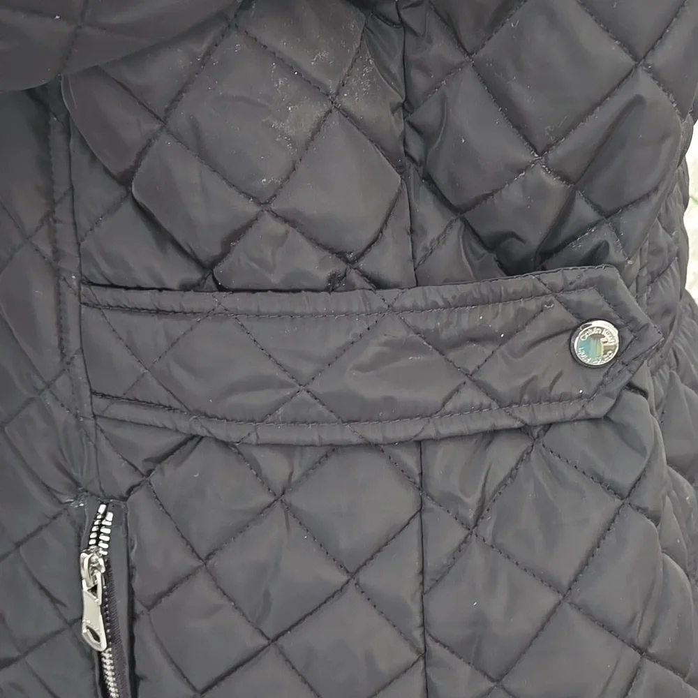 LAST CHANCE! Calvin Klein Women's Quilted Black Hooded Jacket - Picture 5 of 16